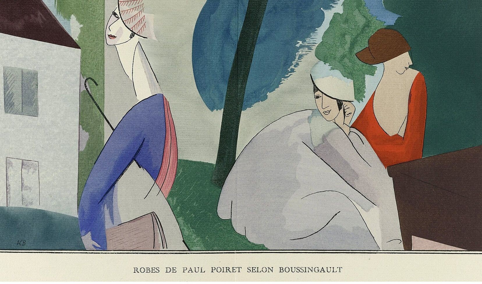 Gazette du Bon Ton, 1914 - No. 6, Pl. 56 Robes de Paul Poiret selon Boussingault